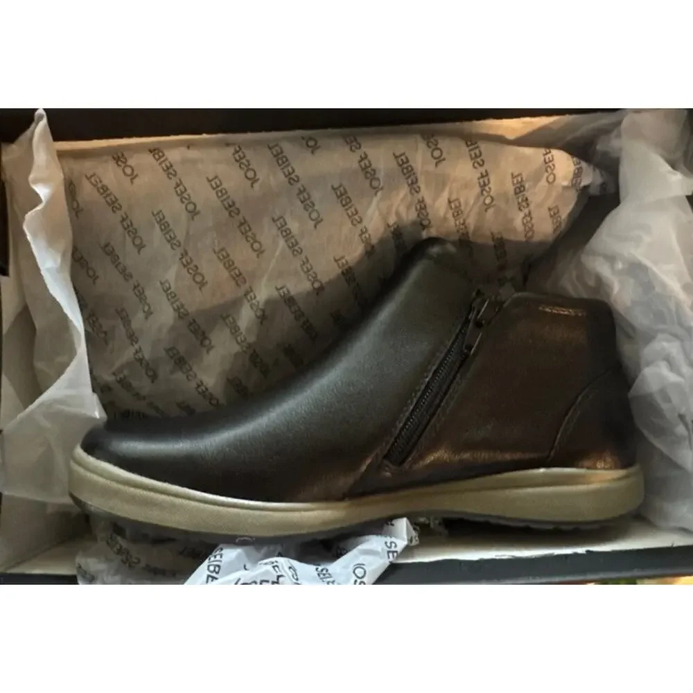 Josef Seibel 07709133100 Black Leather Caren 09 Zip Bootie Size EU 37 US 6.5 Wom